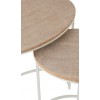 Set De 2 Table Gigogne Ovale Metal/Mdf Blanc/Naturel