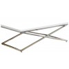 Table basse design acier inoxydable silver plateau  marbre ou en verre au choix KEXIS