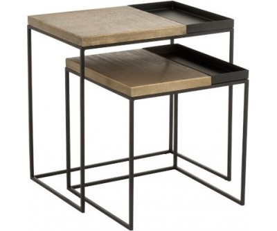 Set De 2 Tables Gigones Aluminium Or