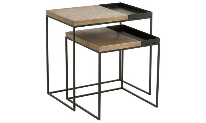 Set De 2 Tables Gigones Aluminium Or