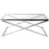 Table basse design carrée 130cm inoxydable silver plateau au choix KEXIS