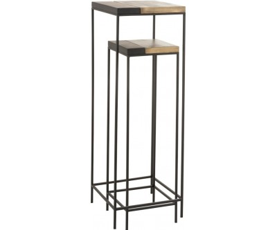 Set De 2 Table Gigogne Metal Or/Noir