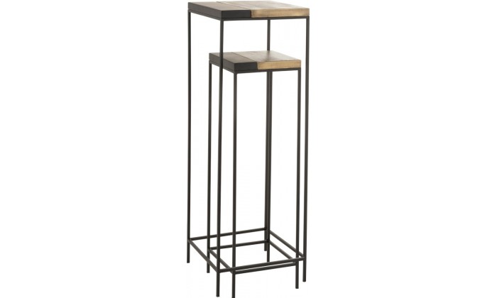 Set De 2 Table Gigogne Metal Or/Noir