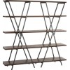 Etagere 5 Planches Oxidize Aluminium/Metal Antique Noir/VertTrempe Or/Transparent