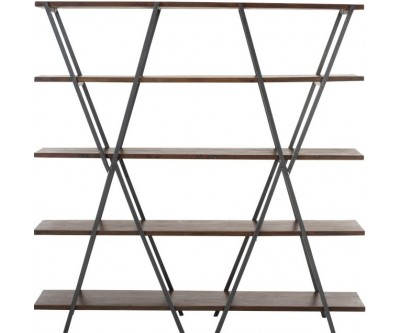 Etagere 5 Planches Oxidize Aluminium/Metal Antique Noir/VertTrempe Or/Transparent