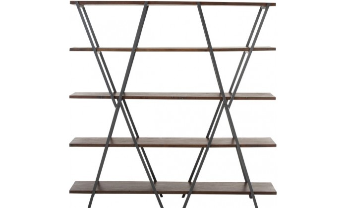 Etagere 5 Planches Oxidize Aluminium/Metal Antique Noir/VertTrempe Or/Transparent