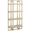 Etagere Dyca 4 Planches Bois De Manguier/Metal Blanc/Or