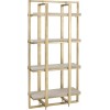 Etagere Dyca 4 Planches Bois De Manguier/Metal Blanc/Or