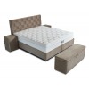 Lit box literie boxspring avec rangement complete beige BOSSE