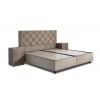 Lit box literie boxspring avec rangement complete beige BOSSE