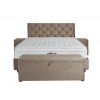 Lit box literie boxspring avec rangement complete beige BOSSE