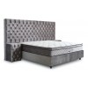 Lit box literie boxspring avec rangement et matelas silver MARIELLA