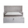 Lit box literie boxspring avec rangement et matelas silver MARIELLA