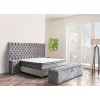 Lit box literie boxspring avec rangement et matelas silver MARIELLA