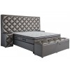 Lit box literie boxspring avec rangement et matelas bronz HEDDY