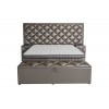 Lit box literie boxspring avec rangement et matelas bronz HEDDY