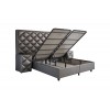 Lit box literie boxspring avec rangement et matelas bronz HEDDY