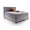 Lit box literie boxspring avec matelas et rangement complete en tissu gris Sleep PURE