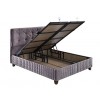 Lit box literie boxspring avec matelas et rangement complete en tissu gris Sleep PURE