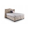 Lit box literie boxspring avec rangement complete beige KONING