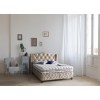 Lit box literie boxspring avec rangement complete beige KONING