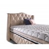 Lit box literie boxspring avec rangement complete beige KONING