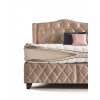 Lit box literie boxspring avec rangement complete beige KONING