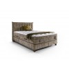 Lit box literie boxspring avec matelas et rangement complete en tissu gris Sleep PURE