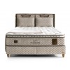 Lit box literie boxspring avec matelas et rangement complete en tissu brun Magnasand THERAPY