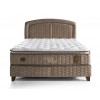 Lit box literie boxspring avec matelas et rangement complete en tissu brun Kapok LIFE