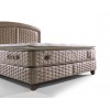 Lit box literie boxspring avec matelas et rangement complete en tissu brun Kapok LIFE