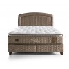 Lit box literie boxspring avec matelas et rangement complete en tissu brun Kapok LIFE