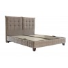 Lit box literie boxspring avec matelas et rangement complete en tissu brun Royal CRAFT