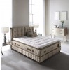 Lit box literie boxspring avec matelas et rangement complete en tissu brun Royal CRAFT