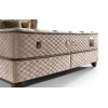 Lit box literie boxspring avec matelas et rangement complete en tissu cream Latex THERAPY