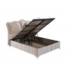 Lit box literie boxspring avec matelas et rangement complete en tissu cream Infinity