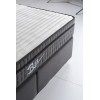 Lit box literie boxspring avec matelas pocket et coffre rangement complete en tissu gris RITZ