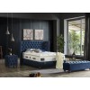 Lit box literie boxspring avec matelas pocket et coffre rangement complete en tissu gris CHARLOTTE