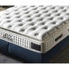 Lit box literie boxspring avec matelas pocket et coffre rangement complete en tissu gris CHARLOTTE