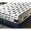 Lit box literie boxspring avec matelas pocket et coffre rangement complete en tissu gris CHARLOTTE