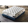 Lit box literie boxspring avec matelas pocket et coffre rangement complete en tissu gris CHARLOTTE