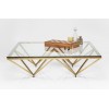 Table basse design acier inoxydable gold plateau en verre carre PARIS