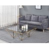 Table basse design acier inoxydable gold plateau en verre rectangulaire  HARLEY