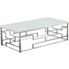 Table basse design acier inoxydable plateau avec marbre ou en verre BELLAGIO