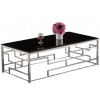 Table basse design acier inoxydable plateau avec marbre ou en verre BELLAGIO