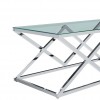 Table basse design acier inoxydable silver plateau en verre carre IDEA