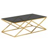 Table basse design acier inoxydable gold plateau en verre carre IDEA