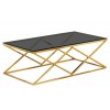 Table basse design acier inoxydable gold plateau en verre rectangulaire IDEA