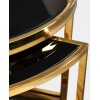 Set de table basse design 5 pieces acier inoxydable gold rond  Ø100 plateau en verre au choix PODAVI