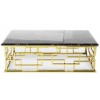 Table basse design acier inoxydable gold plateau avec marbre ou en verre rec. BELLAGIO